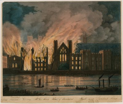 The Houses of Lords and Commons on Fire, 16 October 1834 by English School