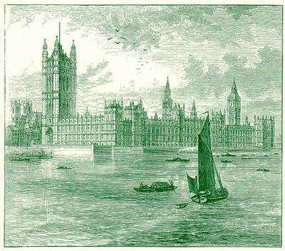 The Houses of Parliament and Westminster Abbey by English School
