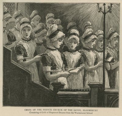 The Huguenots in England: Choir of the French Church of the Savoy, Bloomsbury by English School