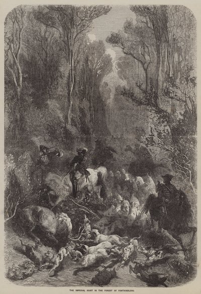 The Imperial Hunt in the Forest of Fontainbleau by English School