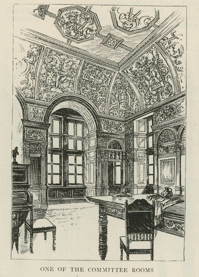 The Imperial Institute: One of the Committee Rooms by English School