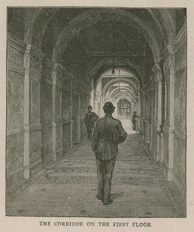 The Imperial Institute: The corridor on the first floor by English School