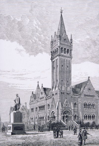 The Independent Church, Collins Street, Melbourne, Australia, from Australian Pictures, pub. by The Religious Tract Society, 1886 by English School