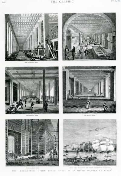 The Indo-Chinese Opium Trade: Notes at an Opium Factory at Patna, 1882 by English School
