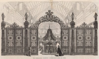 The International Exhibition; Coalbrookdale Gates and Court by English School