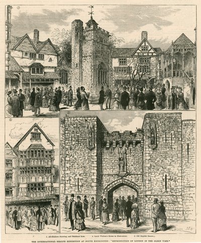 The International Health Exhibition at South Kensington: Reproduction of London in the Olden Time by English School