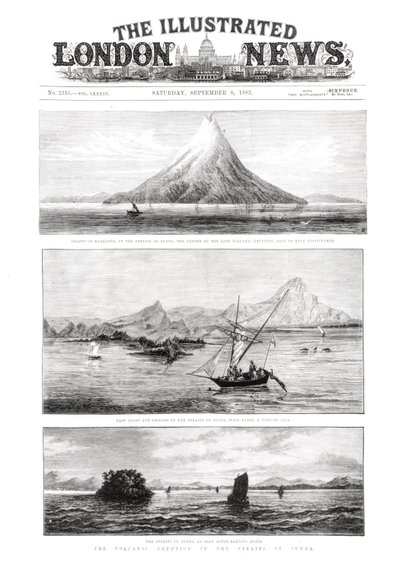 The Island of Krakatoa, front cover of The Illustrated London News, 8th September 1883 by English School