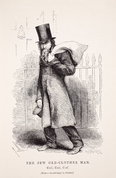 The Jew Old-Clothes Man, after a daguerreotype by Richard Beard, illustration from London Labour and London Poor by Henry Mayhew, pub. 1862 by English School