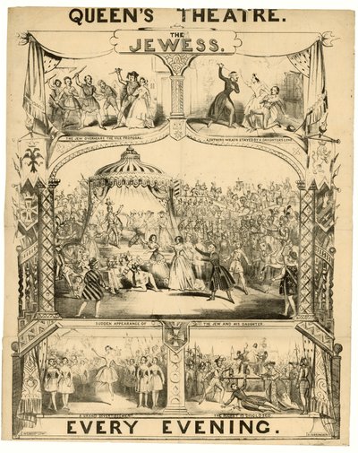 The Jewess at The Queens Theatre, London. Advertisement by English School