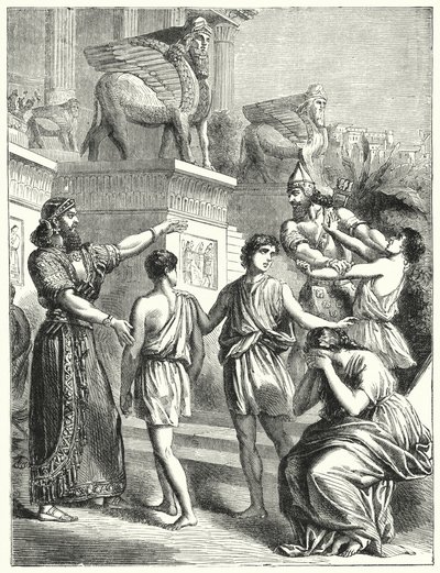 The Jews in Babylon (engraving) by English School