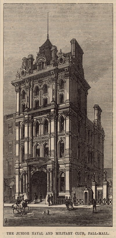 The Junior Naval and Military Club, Pall Mall by English School