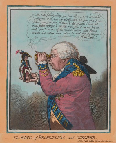 The King of Brobdingnag, and Gulliver by English School
