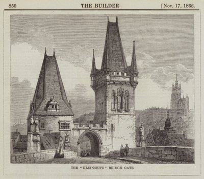The "Kleinseite" Bridge Gate (engraving) by English School