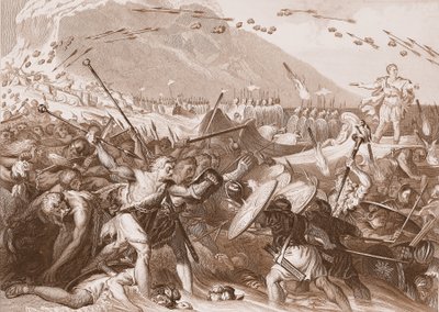 The Landing of Julius Caesar in England in 55 BC by English School
