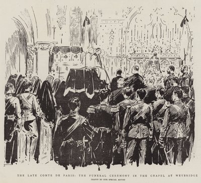 The Late Comte de Paris, the Funeral Ceremony in the Chapel at Weybridge by English School