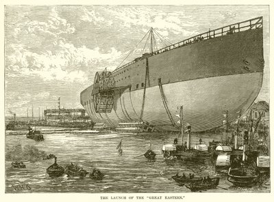 The Launch of the Great Eastern by English School