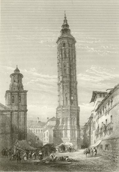 The Leaning Tower, Saragossa by English School