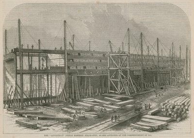 The Leviathan (Great Eastern) Steam Ship, as She Appeared at the Commencement of 1855 by English School