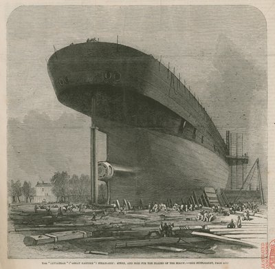The Leviathan (Great Eastern) Steam Ship; Stern and Boss for the Blades of the Screw by English School