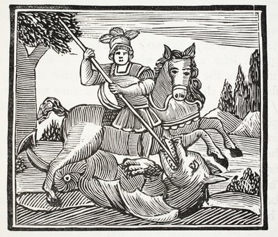 The Life and Death of St George, the Noble Champion of England, illustration from Chap-books of the Eighteenth Century by John Ashton, pub. 1882 by English School