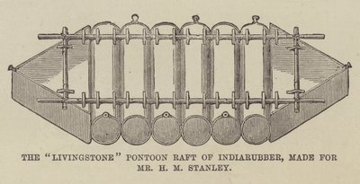 The Livingstone Pontoon Raft of Indiarubber, made for Mr H M Stanley by English School