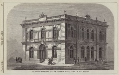 The London Chartered Bank of Australia, Sydney (engraving) by English School