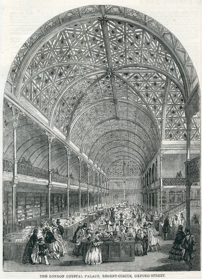 The London Crystal Palace, Regent Circus, Oxford Street, 1858 by English School