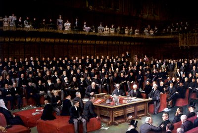 The Lord Chancellor About to Put the Question in the Debate about Home Rule in the House of Lords by English School