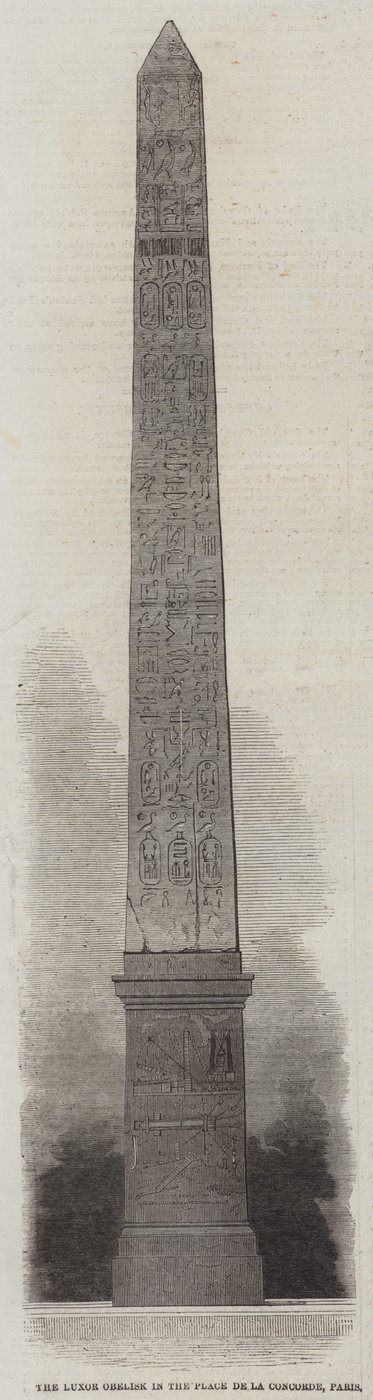 The Luxor Obelisk in the Place de la Concorde, Paris by English School