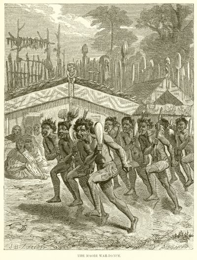 The Maori War-Dance by English School