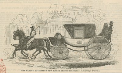 The Marquis of Exeters new patent-headed Barouche by English School
