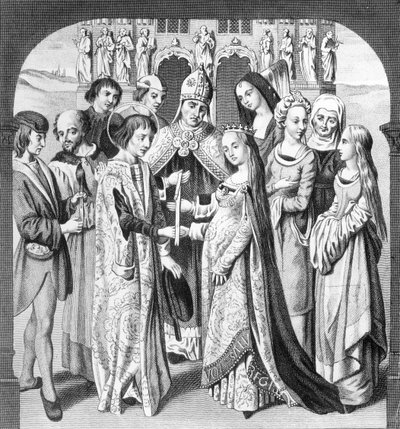 The Marriage of Henry VI and Margaret of Anjou, engraved by Freeman by English School