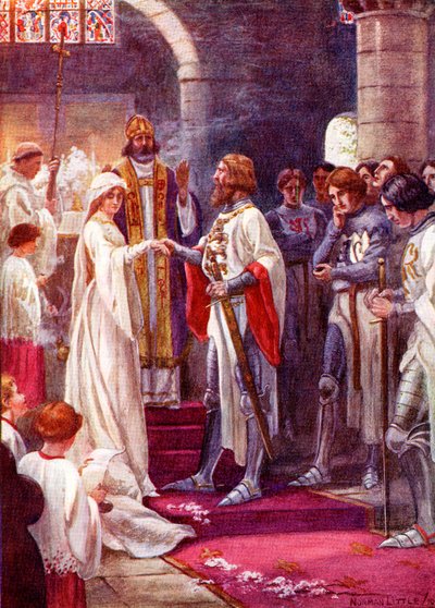 The Marriage of King Arthur and Guinevere by English School