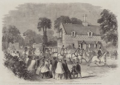 The Marriage of Princess Alice with Prince Louis of Hesse Darmstadt, Departure of Their Royal Highnesses from Osborne for St Clare, the Seat of Colonel Harcourt by English School