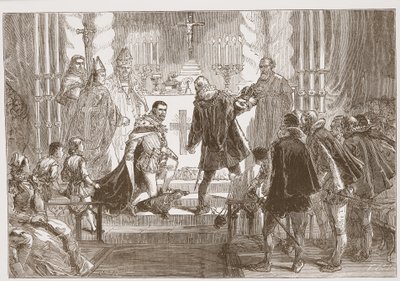 The Marshal of Poland Demanding the Oath from the Duke of Anjou by English School