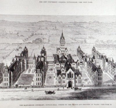 The Marylebone Infirmary, Notting Hill, Opened by the Prince and Princess of Wales, from The Illustrated London News by English School