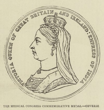 The Medical Congress Commemorative Medal, Obverse by English School