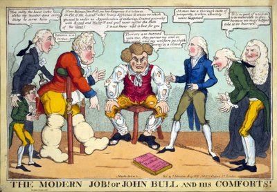 The Modern Job! Or John Bull and his Comforts!, pub. 1816 by English School