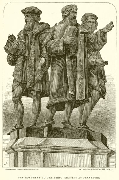The Monument to the First Printers at Frankfort by English School