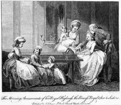 The Morning Amusements of Her Royal Highness the Princess Royal and Her 4 Sisters, 1782 by English School