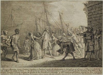The Most Illustrious Signor Senesinos Landing in England, c.1726 by English School