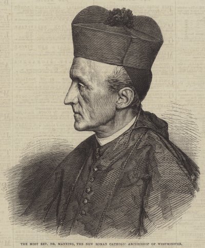 The Most Reverend Dr Manning, the New Roman Catholic Archbishop of Westminster by English School