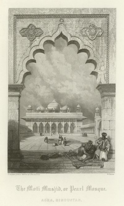 The Moti Musjid, or Pearl Mosque, Agra, India by English School