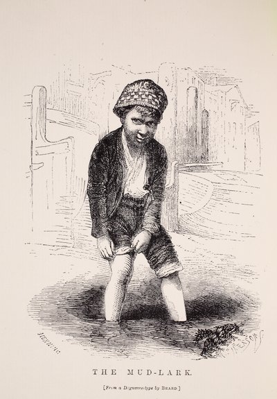 The Mud-Lark, after a daguerreotype by Richard Beard, illustration from London Labour and London Poor by Henry Mayhew, pub. 1862 by English School