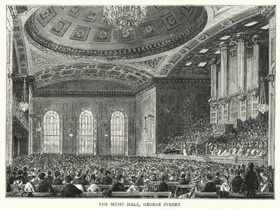 The Music Hall, George Street (engraving) by English School