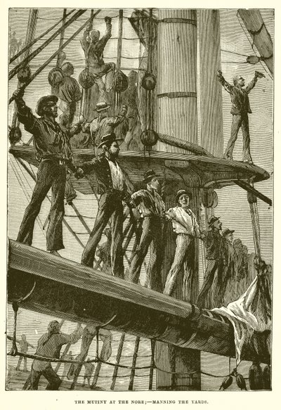 The Mutiny at the Nore;--Manning the Yards by English School