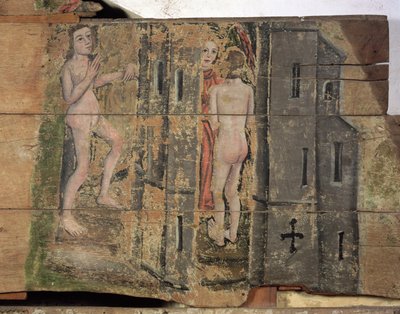 The Narrow Gate into Heaven, from the Wenhaston Doom, c.1500-20 by English School
