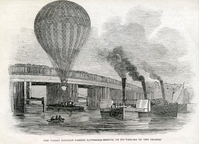 The Nassau Balloon Passing Battersea Bridge by English School