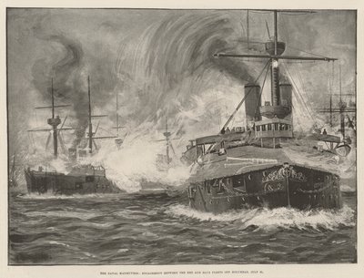 The Naval Manoeuvres, Engagement between the Red and Blue Fleets off Holyhead, 31 July by English School