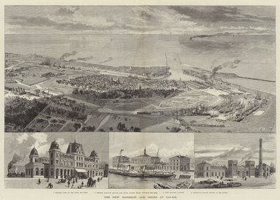 The New Harbour and Docks at Calais by English School